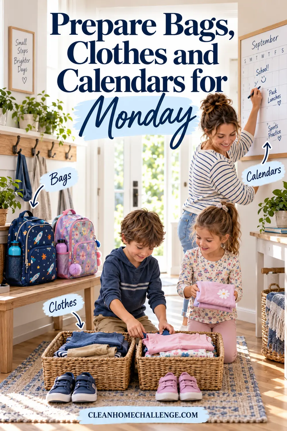 Prepare Bags, Clothes and Calendars for Monday
