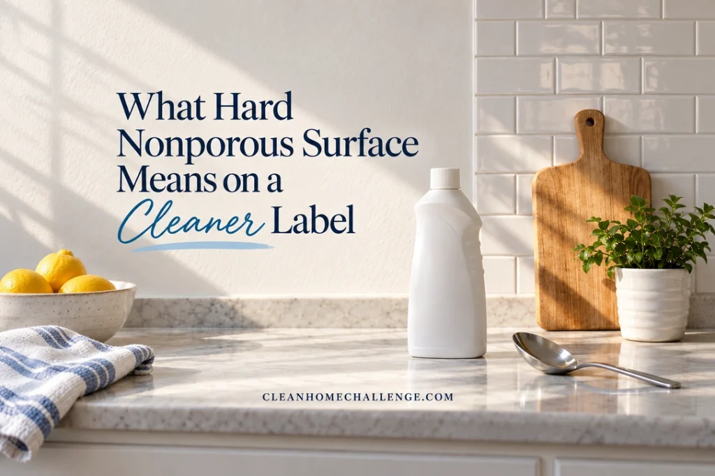 Closed white bottle, wooden cutting board and stainless steel spoon on a sunlit kitchen counter beneath the article title.